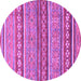 Round Abstract Purple Modern Rug, abs2479pur