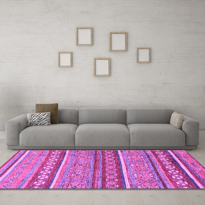 Machine Washable Abstract Purple Modern Area Rugs in a Living Room, wshabs2479pur