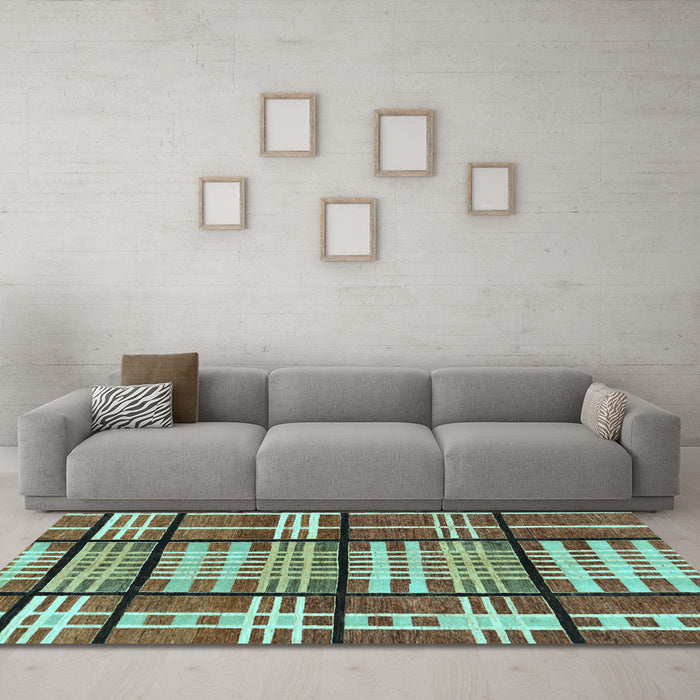 Machine Washable Abstract Light Blue Modern Rug in a Living Room, wshabs247lblu