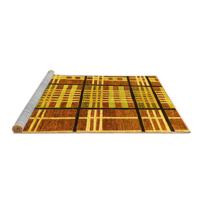 Sideview of Machine Washable Abstract Yellow Modern Rug, wshabs247yw