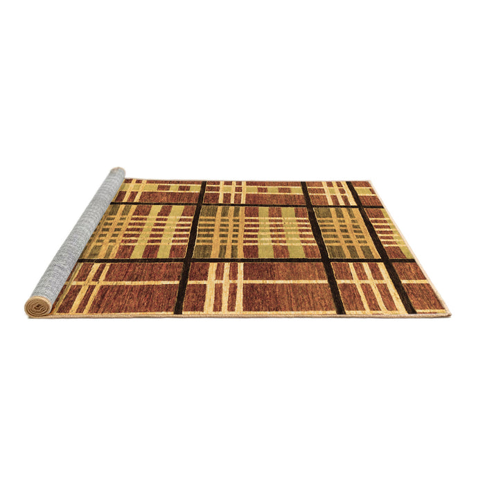 Sideview of Machine Washable Abstract Brown Modern Rug, wshabs247brn