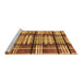 Sideview of Machine Washable Abstract Brown Modern Rug, wshabs247brn