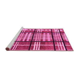 Sideview of Machine Washable Abstract Pink Modern Rug, wshabs247pnk