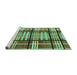 Sideview of Machine Washable Abstract Turquoise Modern Area Rugs, wshabs247turq