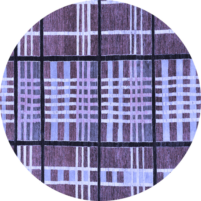 Round Abstract Blue Modern Rug, abs247blu