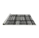 Sideview of Machine Washable Abstract Gray Modern Rug, wshabs247gry