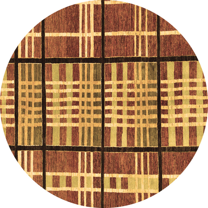 Round Machine Washable Abstract Brown Modern Rug, wshabs247brn
