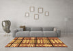 Machine Washable Abstract Brown Modern Rug in a Living Room,, wshabs247brn