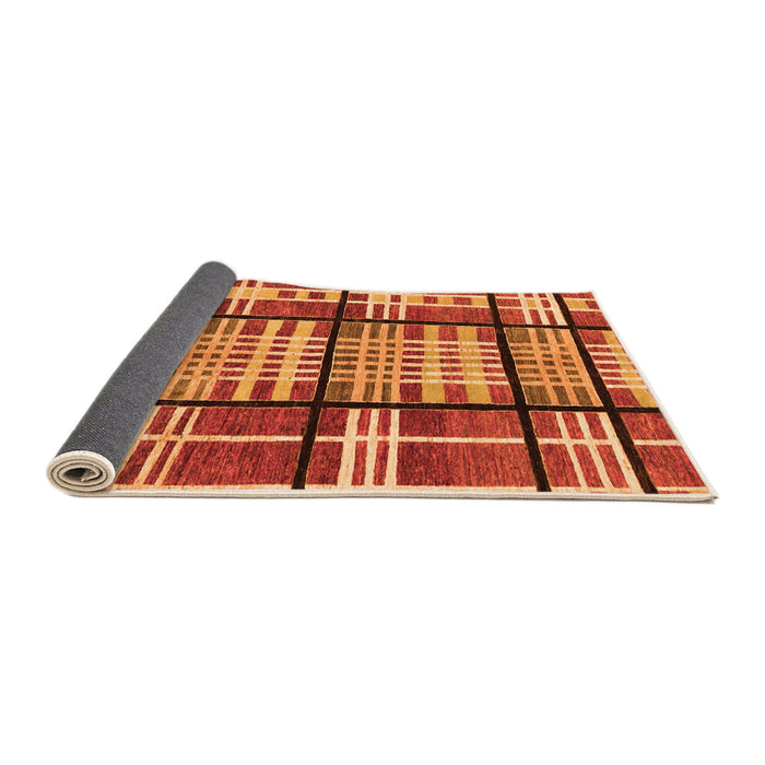 Sideview of Abstract Orange Modern Rug, abs247org