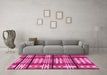 Machine Washable Abstract Pink Modern Rug in a Living Room, wshabs247pnk