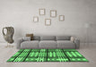 Machine Washable Abstract Emerald Green Modern Area Rugs in a Living Room,, wshabs247emgrn