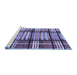 Sideview of Machine Washable Abstract Blue Modern Rug, wshabs247blu