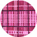 Round Abstract Pink Modern Rug, abs247pnk