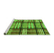 Sideview of Machine Washable Abstract Green Modern Area Rugs, wshabs247grn