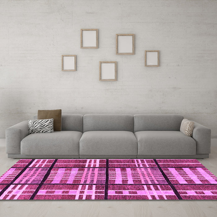 Machine Washable Abstract Purple Modern Area Rugs in a Living Room, wshabs247pur