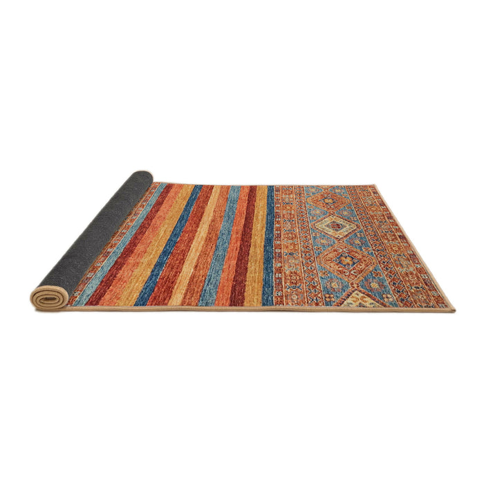 Sideview of Abstract Light Copper Gold Modern Rug, abs2480
