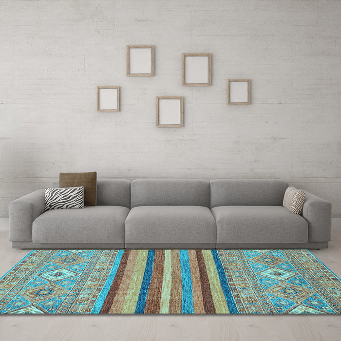 Machine Washable Abstract Light Blue Modern Rug in a Living Room, wshabs2480lblu