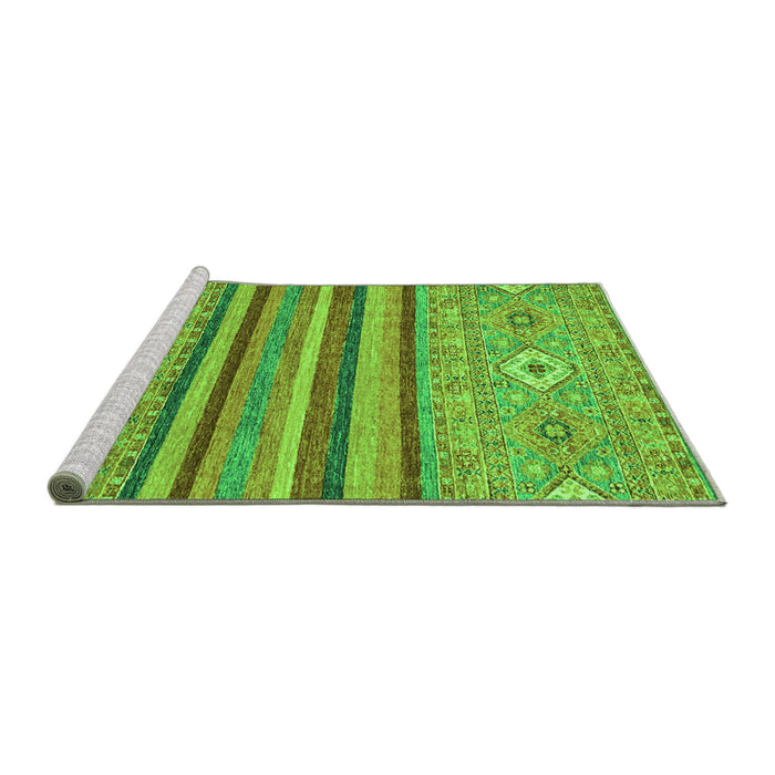 Sideview of Machine Washable Abstract Green Modern Area Rugs, wshabs2480grn