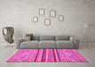 Machine Washable Abstract Pink Modern Rug in a Living Room, wshabs2480pnk