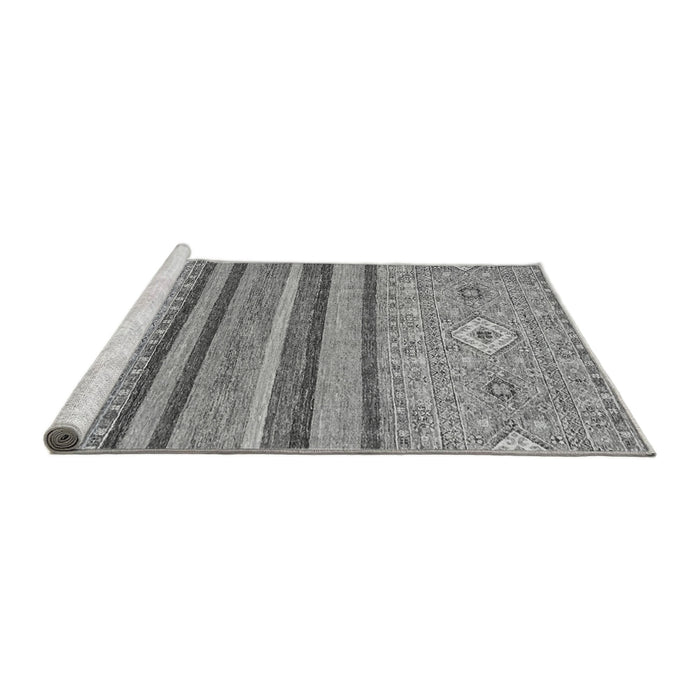 Sideview of Machine Washable Abstract Gray Modern Rug, wshabs2480gry