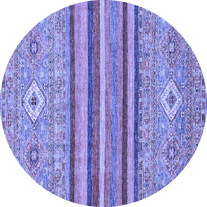 Round Abstract Blue Modern Rug, abs2480blu