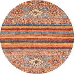 Round Abstract Light Copper Gold Modern Rug, abs2480