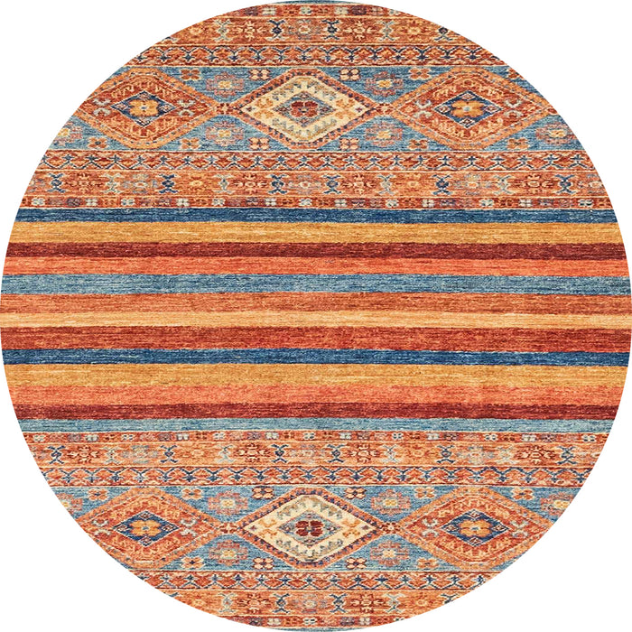 Round Abstract Light Copper Gold Modern Rug, abs2480