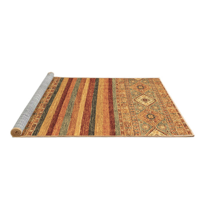Sideview of Machine Washable Abstract Brown Modern Rug, wshabs2480brn