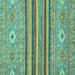 Square Machine Washable Abstract Turquoise Modern Area Rugs, wshabs2480turq