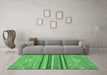 Machine Washable Abstract Emerald Green Modern Area Rugs in a Living Room,, wshabs2480emgrn