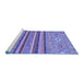 Sideview of Machine Washable Abstract Blue Modern Rug, wshabs2480blu