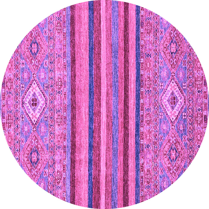 Round Abstract Purple Modern Rug, abs2480pur