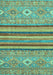 Machine Washable Abstract Turquoise Modern Area Rugs, wshabs2480turq