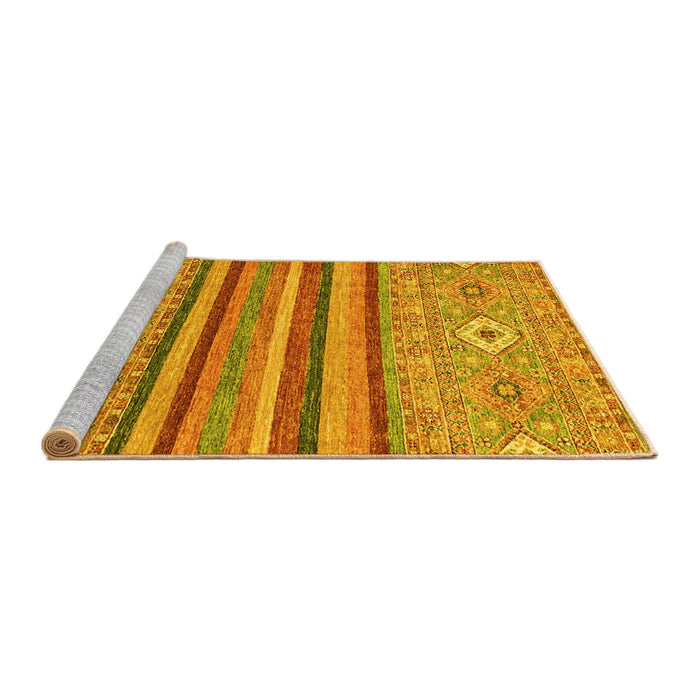 Sideview of Machine Washable Abstract Yellow Modern Rug, wshabs2480yw
