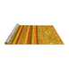 Sideview of Machine Washable Abstract Yellow Modern Rug, wshabs2480yw