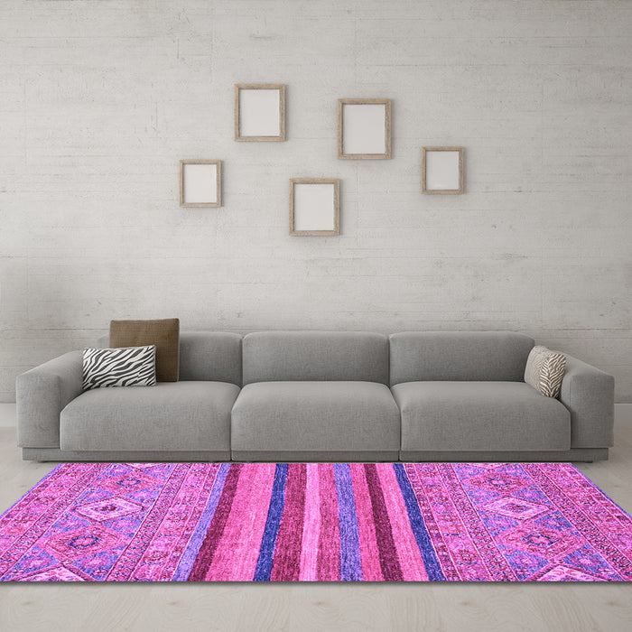 Machine Washable Abstract Purple Modern Area Rugs in a Living Room, wshabs2480pur