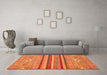 Machine Washable Abstract Orange Modern Area Rugs in a Living Room, wshabs2480org