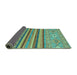 Sideview of Abstract Turquoise Modern Rug, abs2480turq