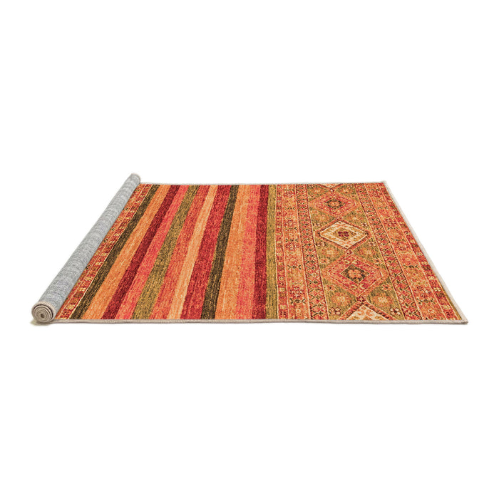 Sideview of Machine Washable Abstract Orange Modern Area Rugs, wshabs2480org