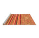 Sideview of Machine Washable Abstract Orange Modern Area Rugs, wshabs2480org