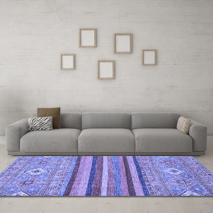 Machine Washable Abstract Blue Modern Rug in a Living Room, wshabs2480blu