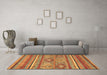 Machine Washable Abstract Brown Modern Rug in a Living Room,, wshabs2481brn