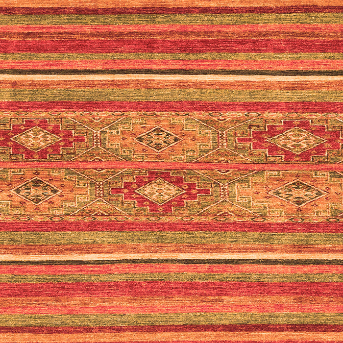 Square Machine Washable Abstract Orange Modern Area Rugs, wshabs2481org