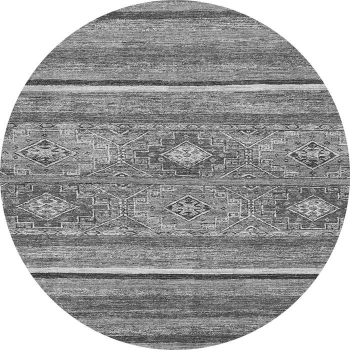 Round Machine Washable Abstract Gray Modern Rug, wshabs2481gry