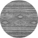 Round Machine Washable Abstract Gray Modern Rug, wshabs2481gry