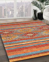 Abstract Camel Brown Modern Rug, abs2481