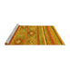 Sideview of Machine Washable Abstract Yellow Modern Rug, wshabs2481yw