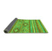 Sideview of Abstract Green Modern Rug, abs2481grn