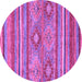 Round Abstract Purple Modern Rug, abs2481pur