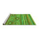 Sideview of Machine Washable Abstract Green Modern Area Rugs, wshabs2481grn